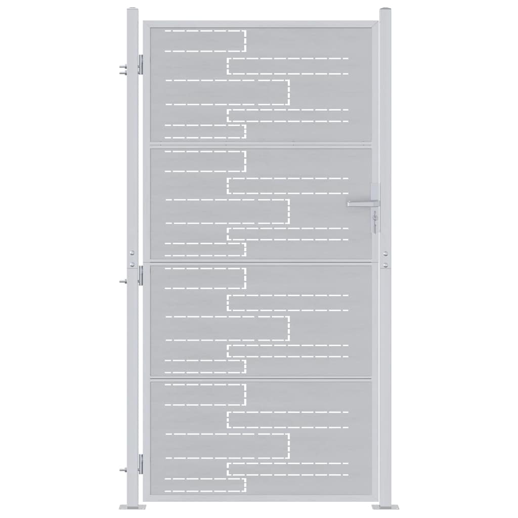 VidaXL Gartentor mit Schloss Silber 96 x 200 cm Edelstahl