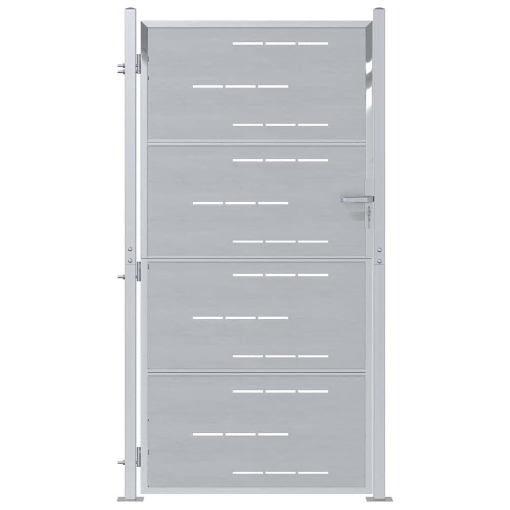 VidaXL Gartentor mit Schloss Silber 96 x 200 cm Edelstahl