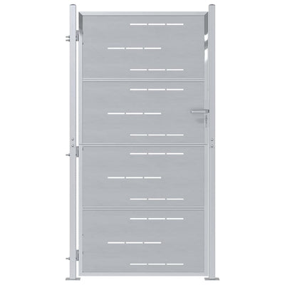 VidaXL Gartentor mit Schloss Silber 96 x 200 cm Edelstahl