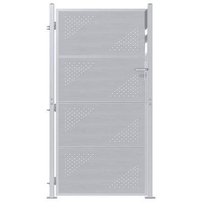 VidaXL Gartentor mit Schloss Silber 96 x 200 cm Edelstahl