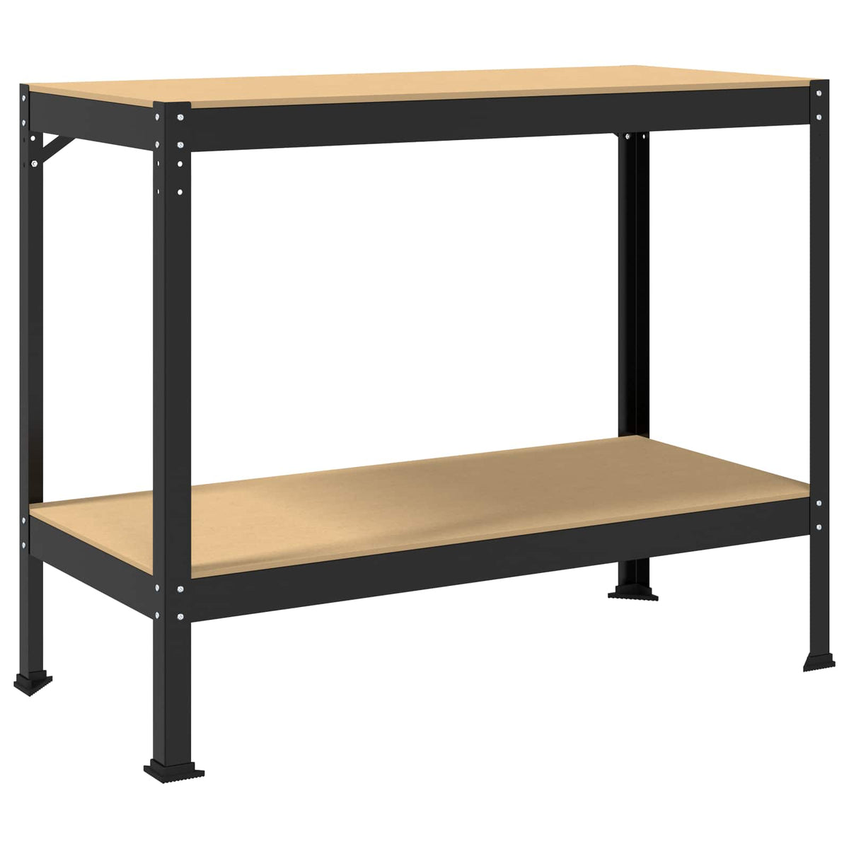 Vidaxxl Werkbänke mit Ablage schwarz 115 x 55 x 91 cm Holzwerkstoff