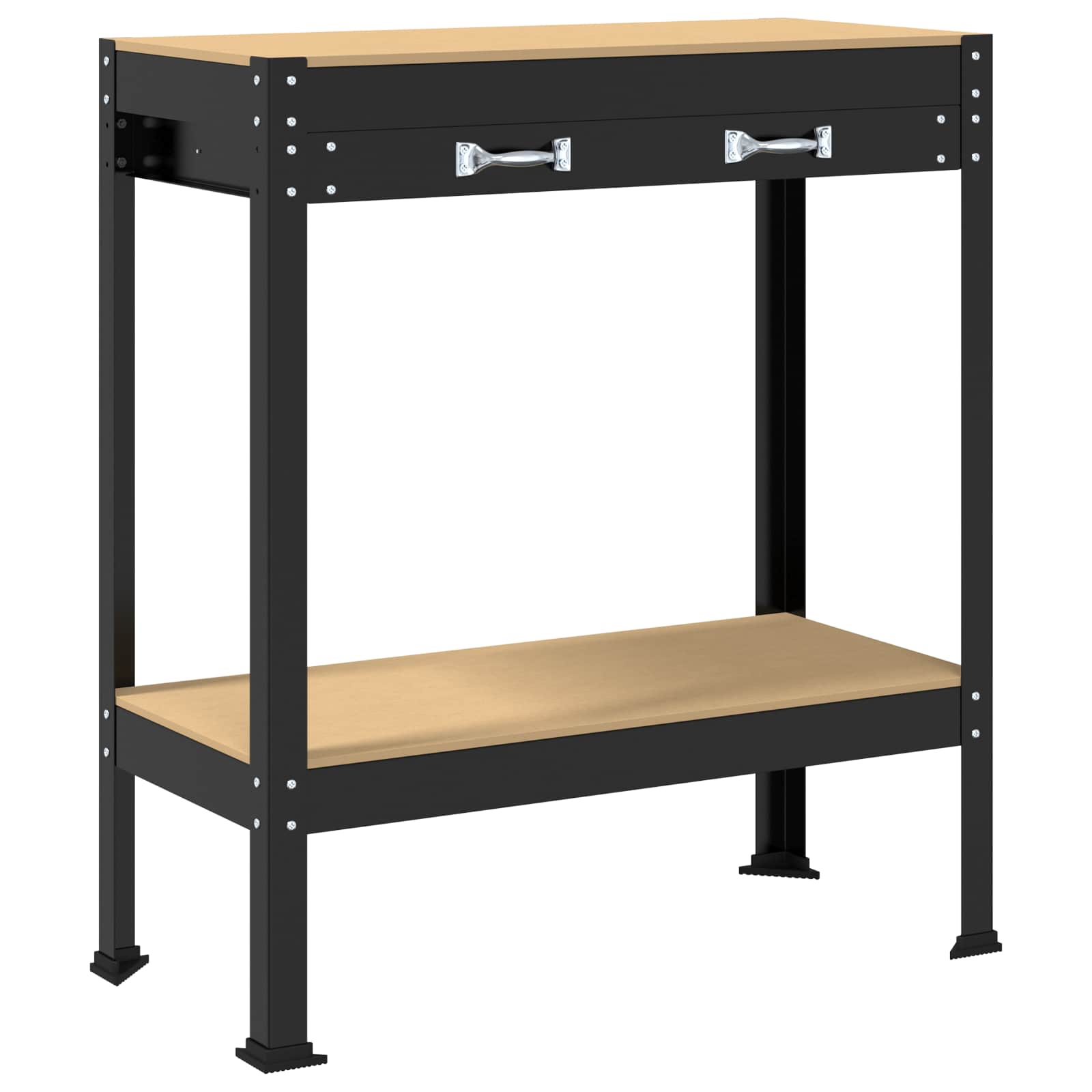 Vidaxl-Werkbänke mit Schublade, schwarz, 80 x 40 x 91 cm, fertiges Holz
