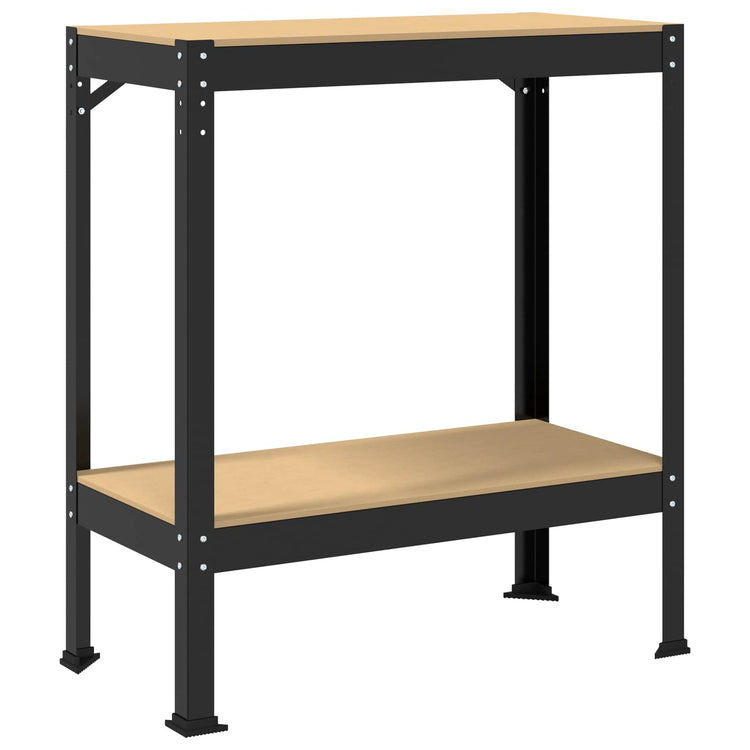 Vidaxxl Werkbänke mit Ablage schwarz 81 x 41 x 91 cm Holzwerkstoff