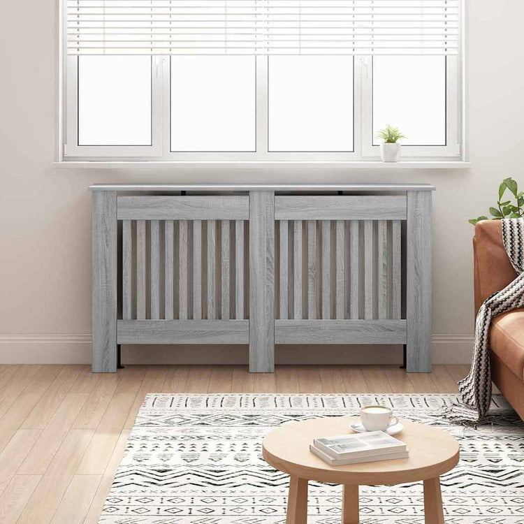 Vidaxl Heizkörperabdeckung Grau Sonoma 152 x 19 x 81,5 cm Holzwerkstoff