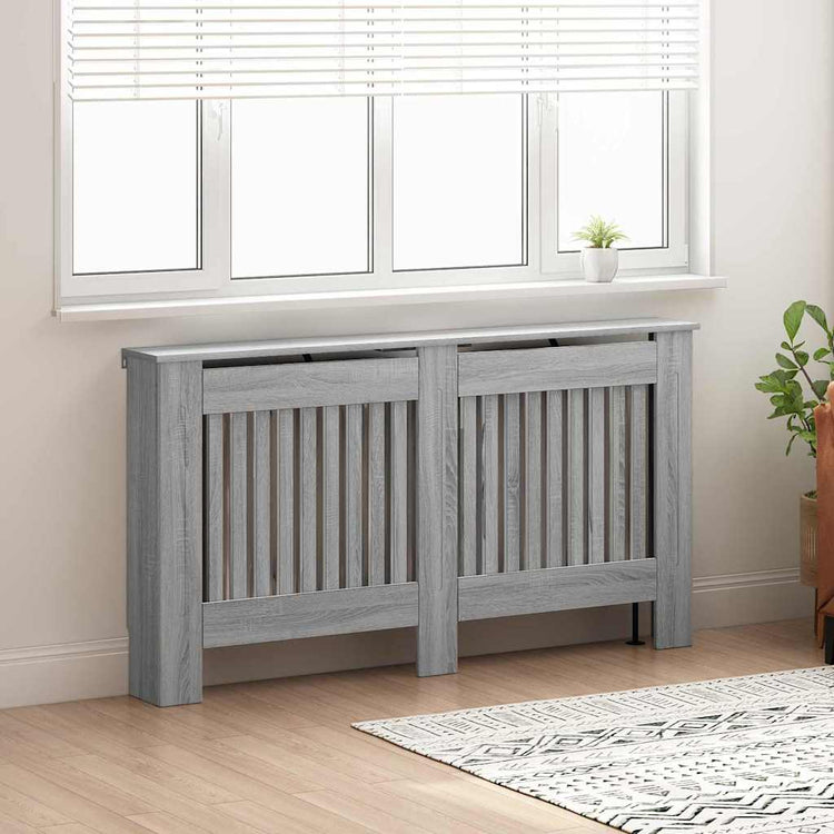 Vidaxl Heizkörperabdeckung Grau Sonoma 152 x 19 x 81,5 cm Holzwerkstoff