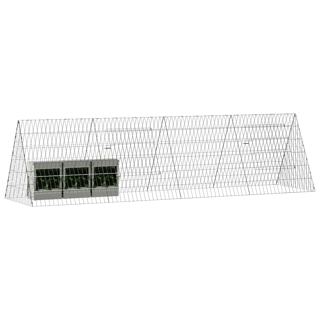 Vidaxl Kaninchenkäfig Silber 650 x 55 x 55 cm verzinkter Stahl