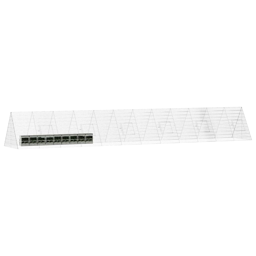 Vidaxl Kaninchenkäfig Silber 215 x 100 x 85 cm verzinkter Stahl