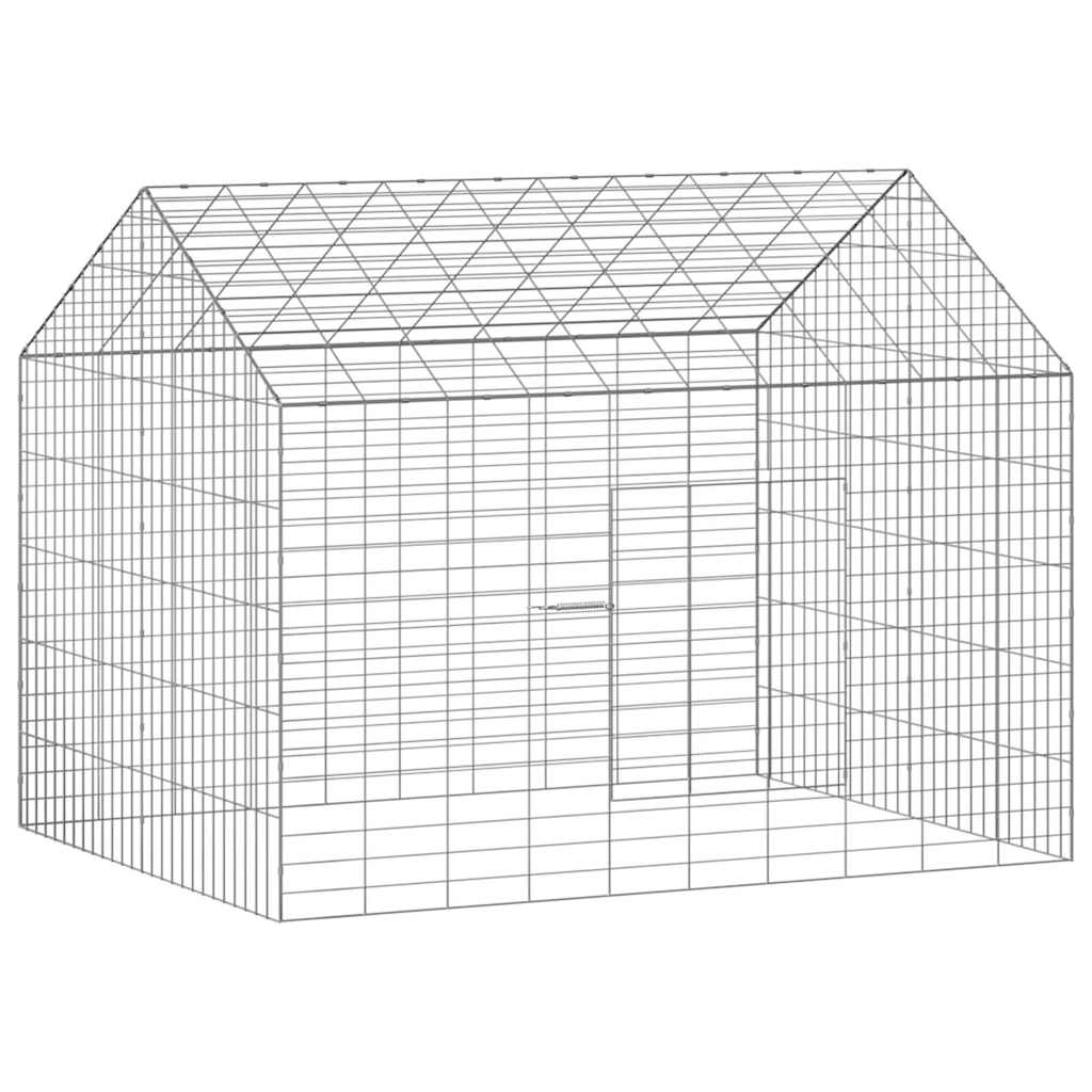Vidaxl Kaninchenkäfig Silber 400 x 78 x 78 cm verzinkter Stahl
