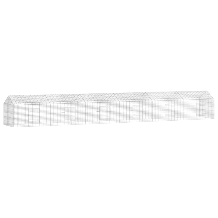 Vidaxl Kaninchenkäfig Silber 400 x 78 x 78 cm verzinkter Stahl