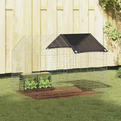 Vidaxl Kaninchenkäfig Silber 400 x 78 x 78 cm verzinkter Stahl