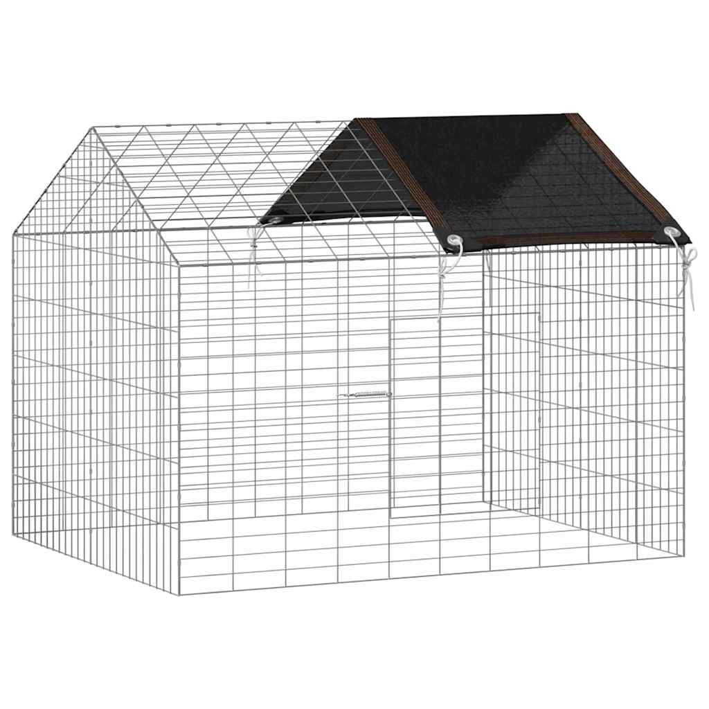 Vidaxl Kaninchenkäfig Silber 400 x 78 x 78 cm verzinkter Stahl