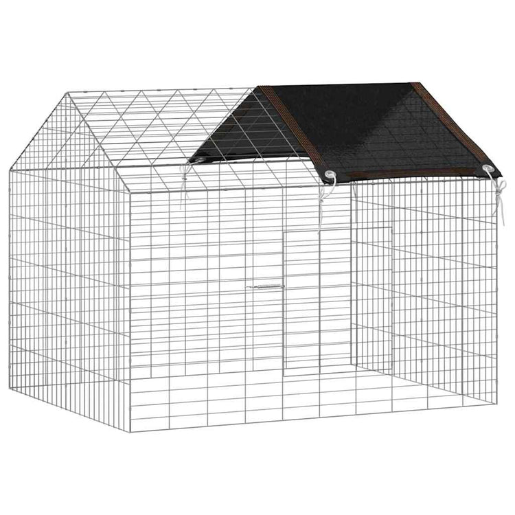 Vidaxl Kaninchenkäfig Silber 400 x 78 x 78 cm verzinkter Stahl