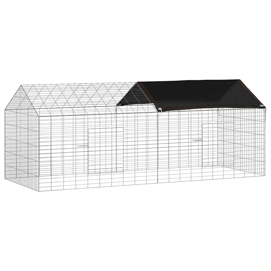 Vidaxl Kaninchenkäfig Silber 400 x 78 x 78 cm verzinkter Stahl