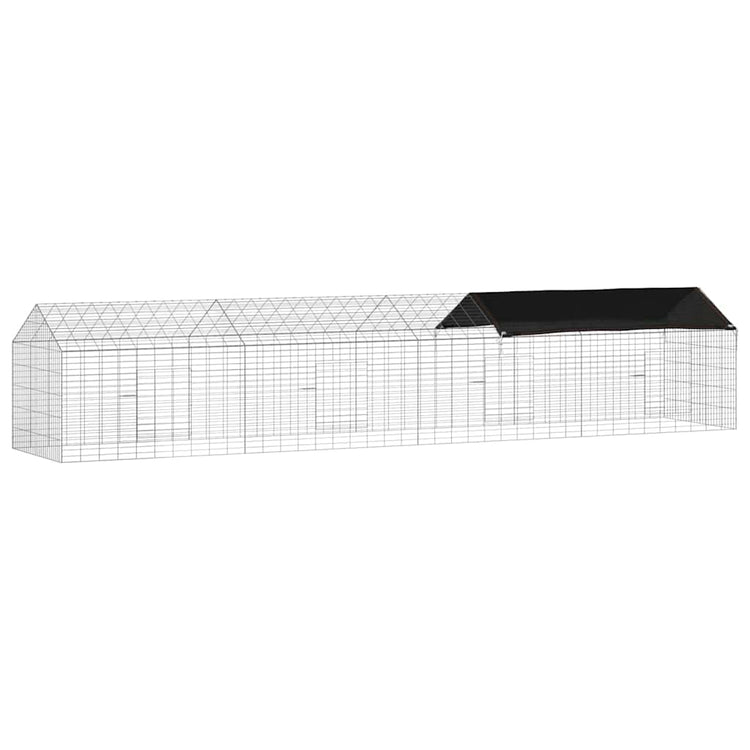Vidaxl Kaninchenkäfig Silber 400 x 78 x 78 cm verzinkter Stahl
