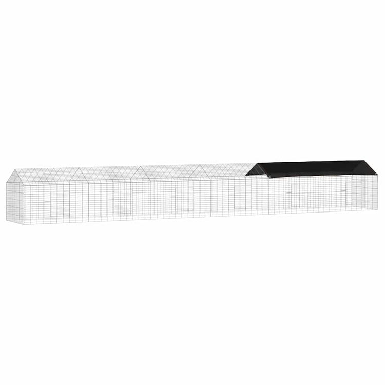 Vidaxl Kaninchenkäfig Silber 400 x 78 x 78 cm verzinkter Stahl