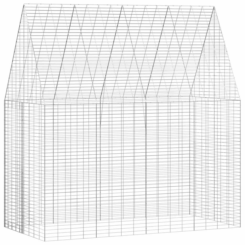 Vidaxl Kaninchenkäfig Silber 400 x 100 x 210 cm verzinkter Stahl