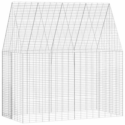 Vidaxl Kaninchenkäfig Silber 400 x 100 x 210 cm verzinkter Stahl