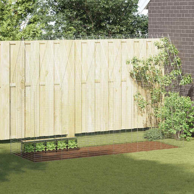 Vidaxl Kaninchenkäfig Silber 300 x 100 x 210 cm verzinkter Stahl