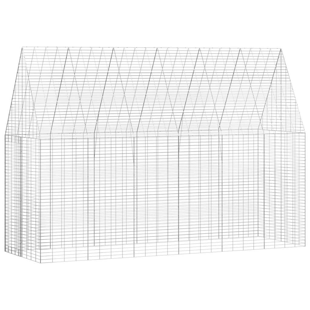 Vidaxl Kaninchenkäfig Silber 300 x 100 x 210 cm verzinkter Stahl
