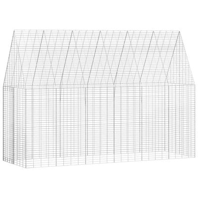 Vidaxl Kaninchenkäfig Silber 300 x 100 x 210 cm verzinkter Stahl