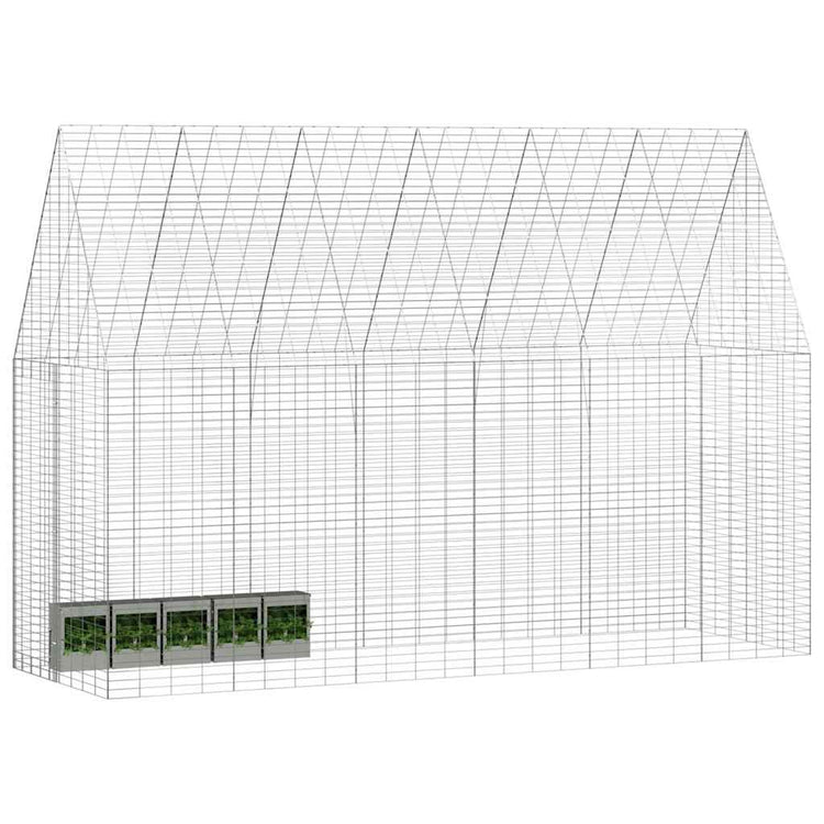 Vidaxl Kaninchenkäfig Silber 300 x 100 x 210 cm verzinkter Stahl