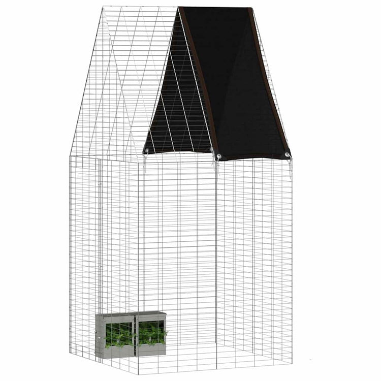 Vidaxl Kaninchenkäfig Silber 100 x 100 x 210 cm verzinkter Stahl