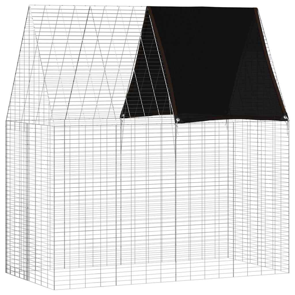 Vidaxl Kaninchenkäfig Silber 200 x 100 x 210 cm verzinkter Stahl