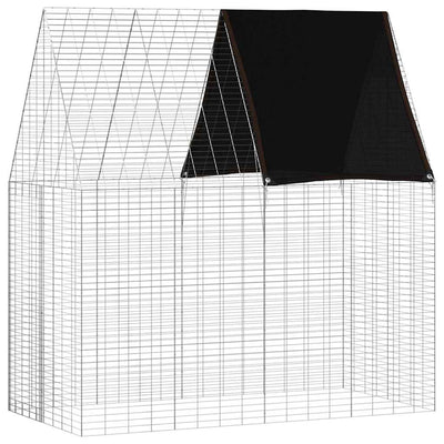 Vidaxl Kaninchenkäfig Silber 200 x 100 x 210 cm verzinkter Stahl