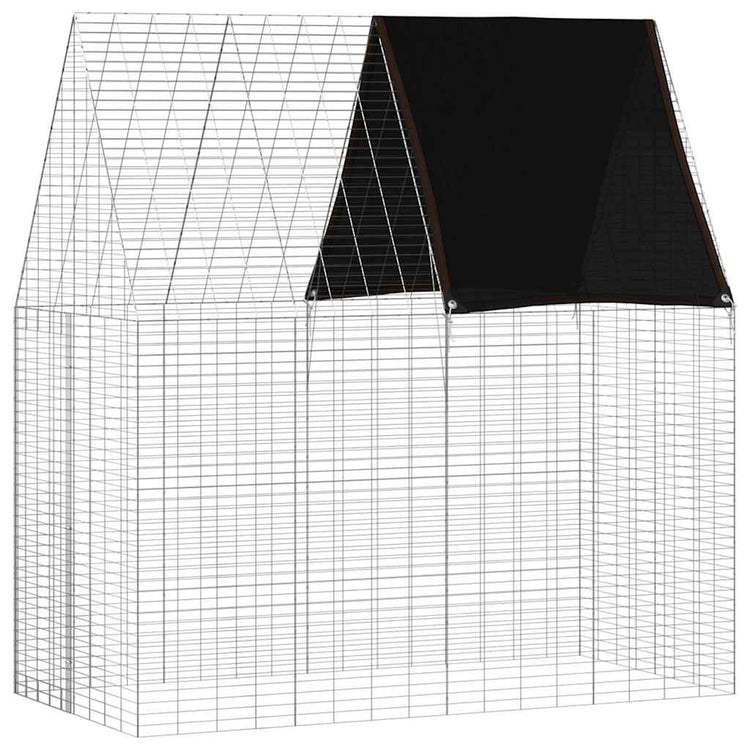 Vidaxl Kaninchenkäfig Silber 200 x 100 x 210 cm verzinkter Stahl