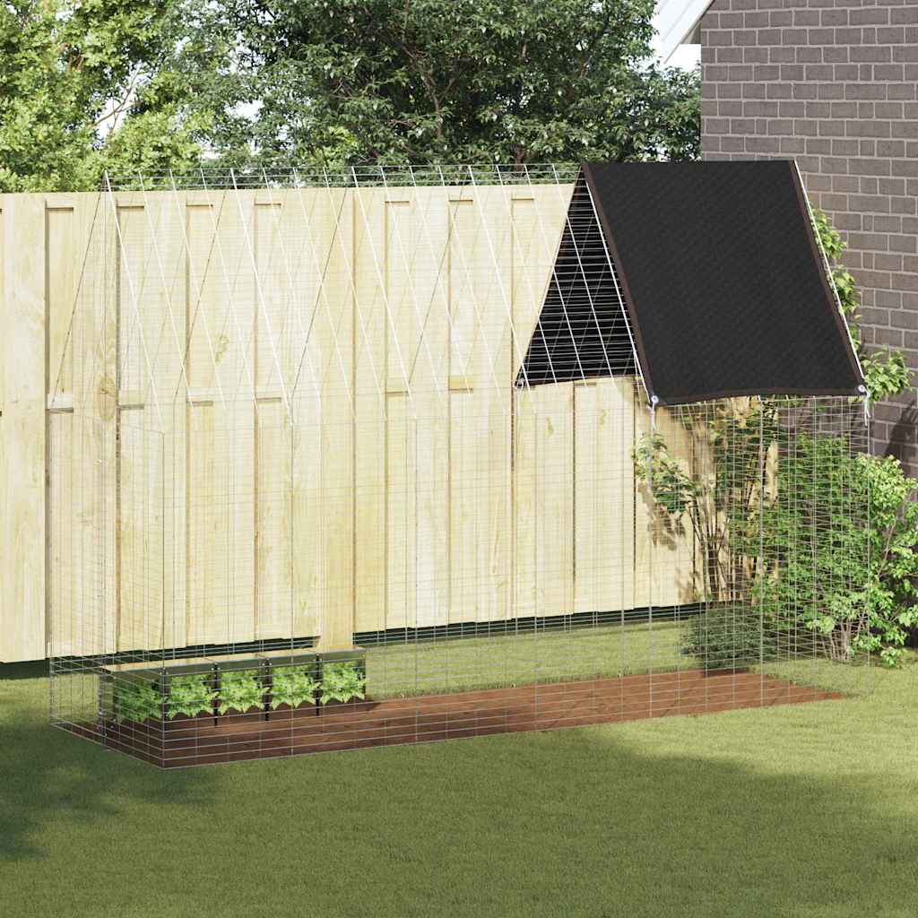 Vidaxl Kaninchenkäfig Silber 300 x 100 x 210 cm verzinkter Stahl