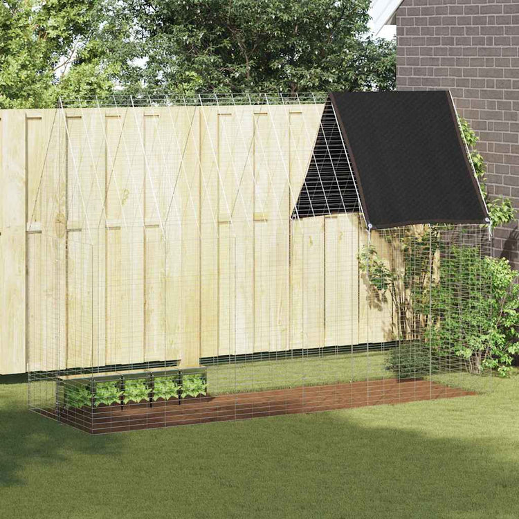 Vidaxl Kaninchenkäfig Silber 300 x 100 x 210 cm verzinkter Stahl