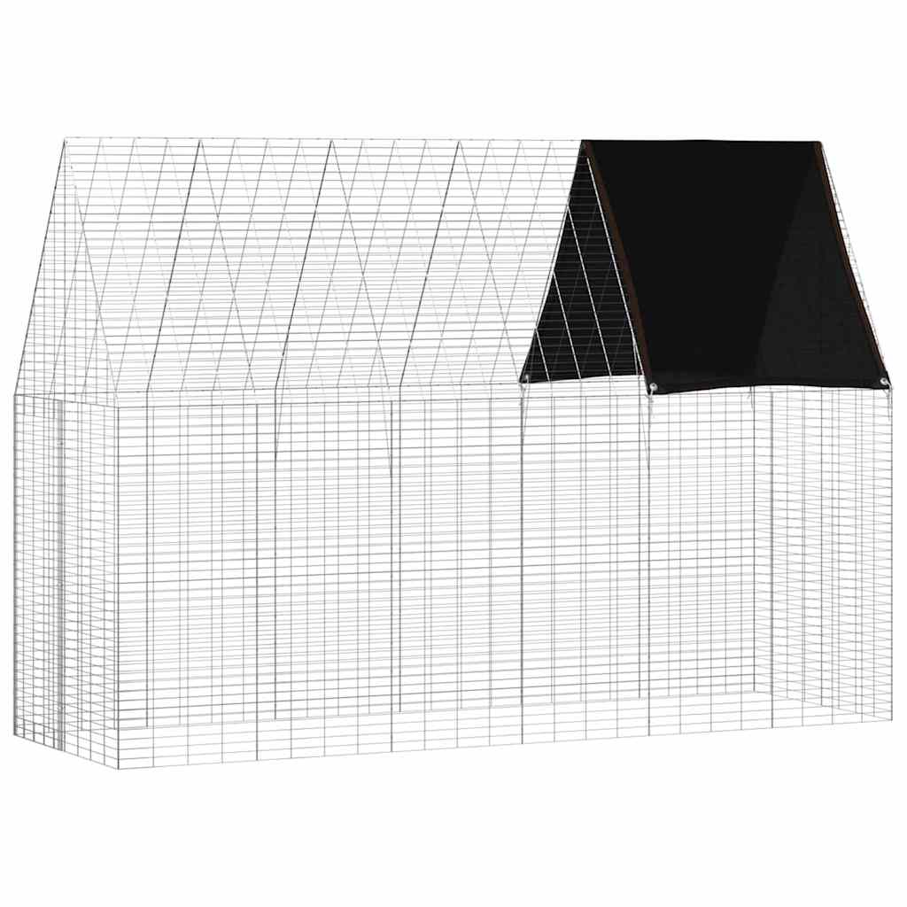 Vidaxl Kaninchenkäfig Silber 300 x 100 x 210 cm verzinkter Stahl