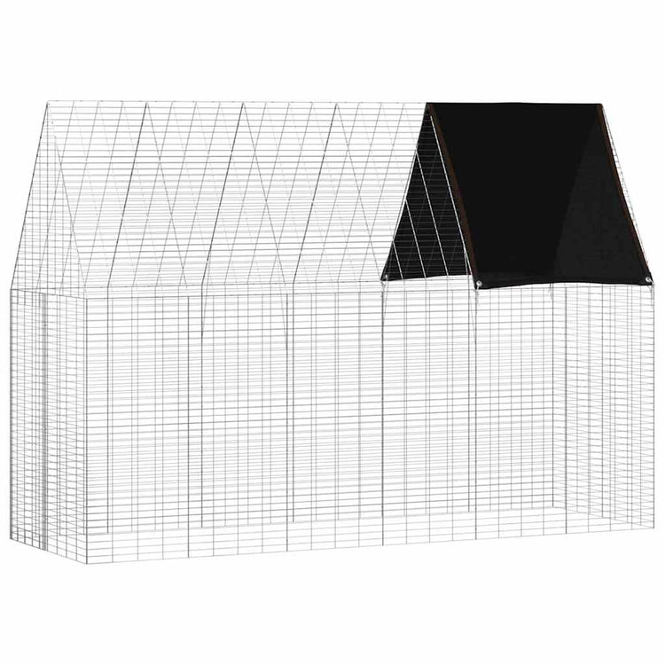 Vidaxl Kaninchenkäfig Silber 300 x 100 x 210 cm verzinkter Stahl