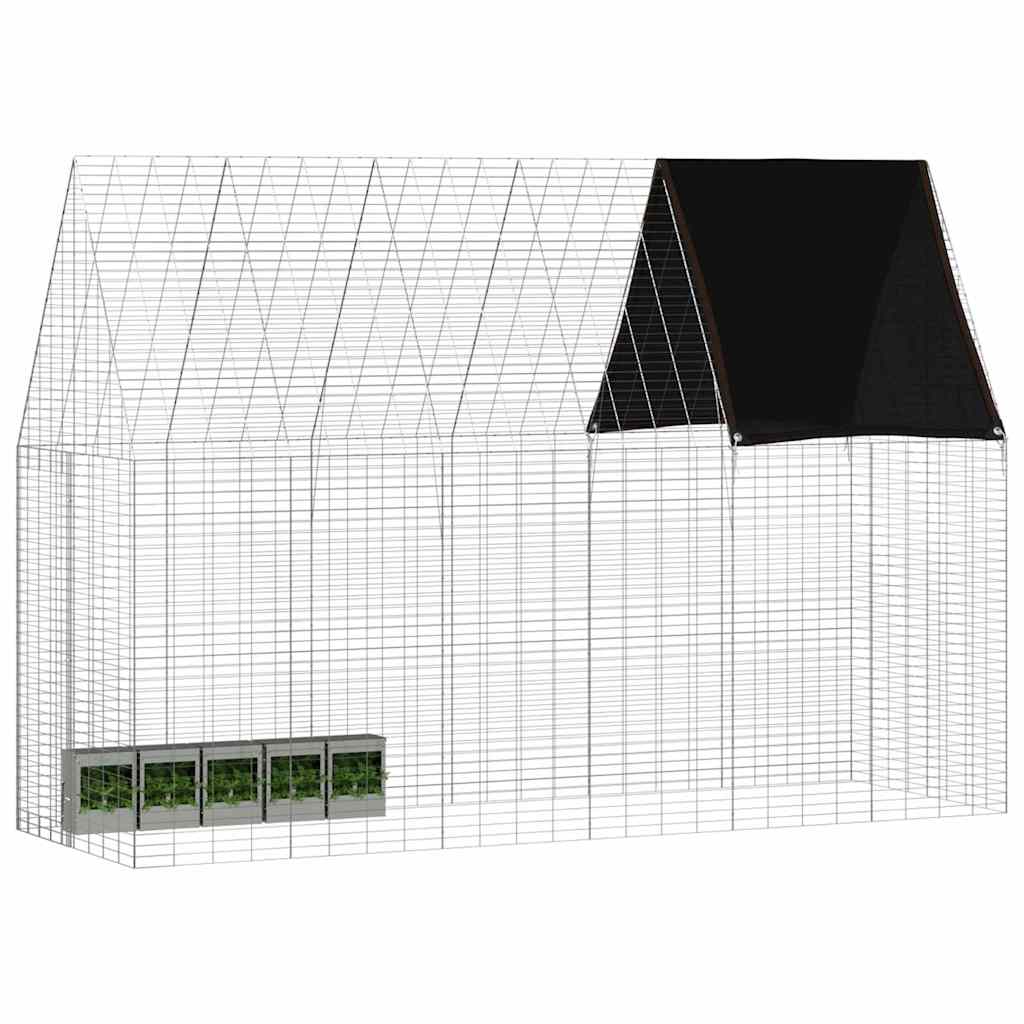 Vidaxl Kaninchenkäfig Silber 300 x 100 x 210 cm verzinkter Stahl