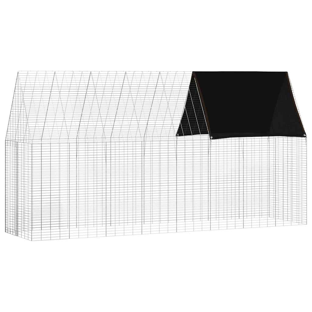 Vidaxl Kaninchenkäfig Silber 400 x 100 x 210 cm verzinkter Stahl