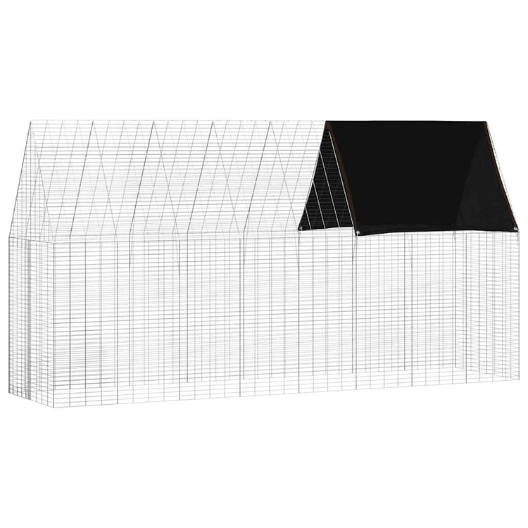 Vidaxl Kaninchenkäfig Silber 400 x 100 x 210 cm verzinkter Stahl