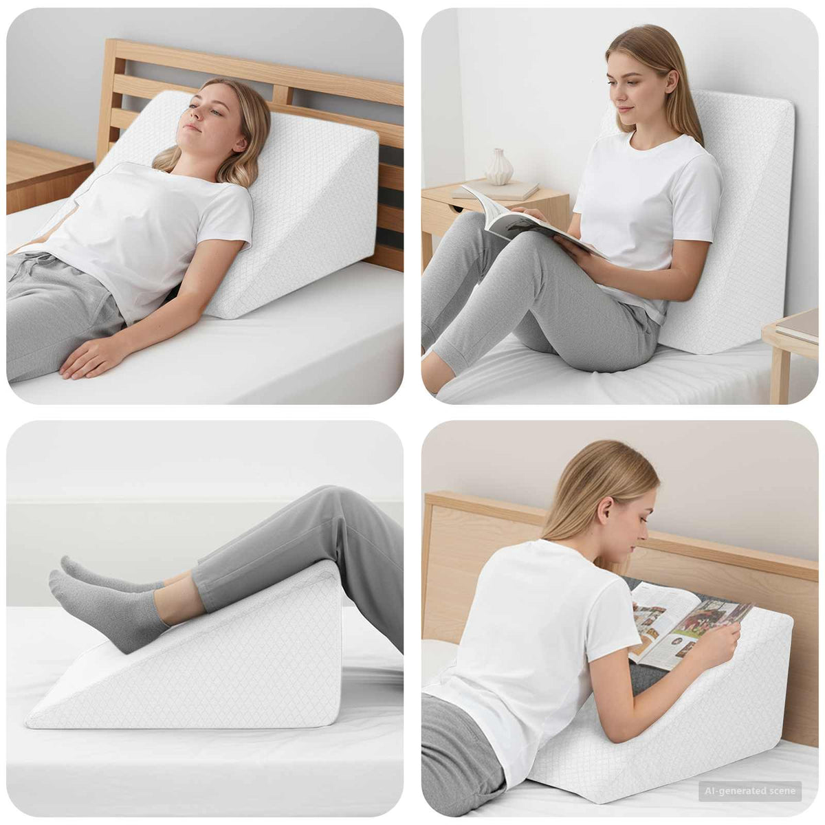 VidaXL Beinkissen einfarbig weiß 60 x 50 x 30 cm