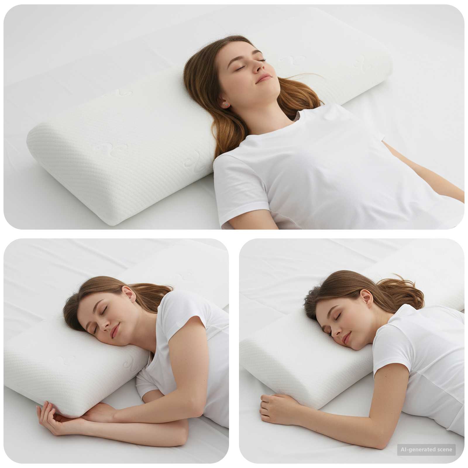 Vidaxxl Schlafkissen Uni weiß 70 x 36 x 13 cm