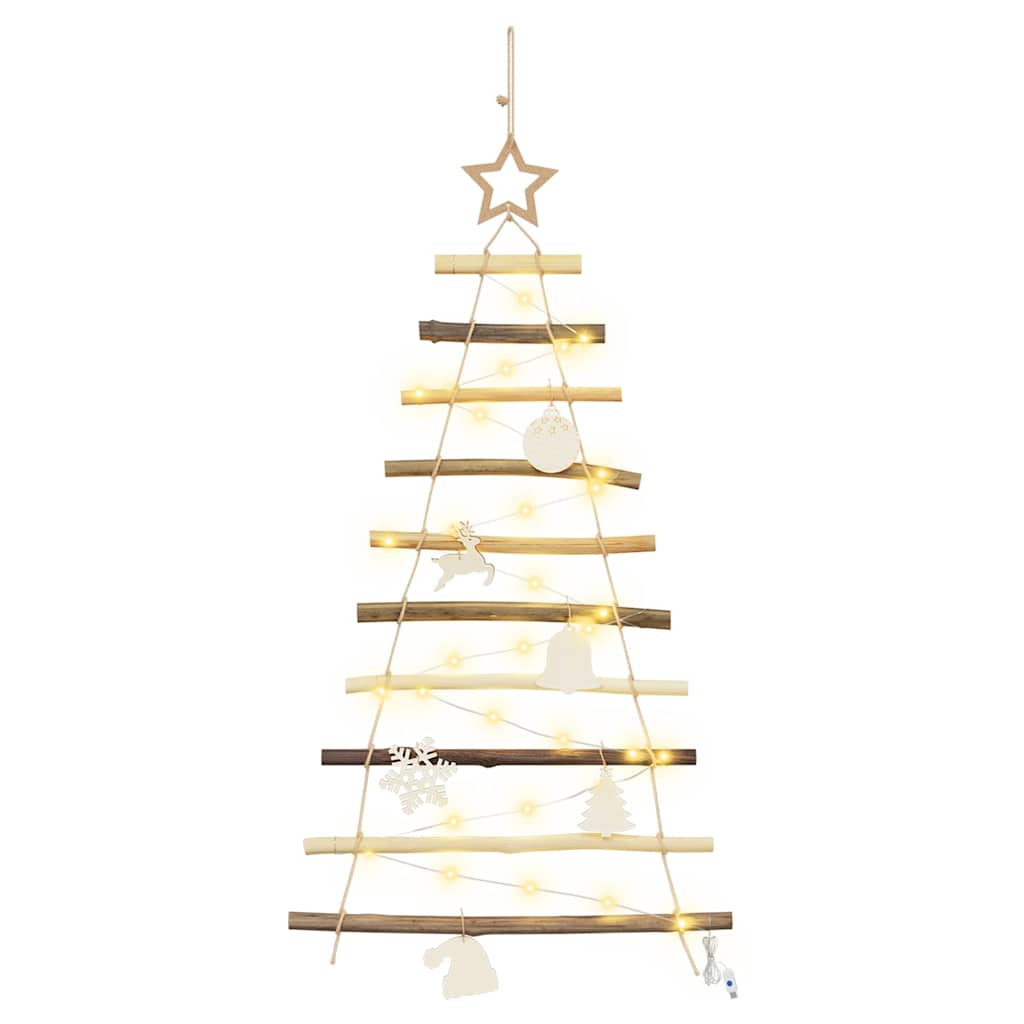 Vidaxx Weihnachtsbaum mit 30 LED natur 90 cm massives Eschenholz