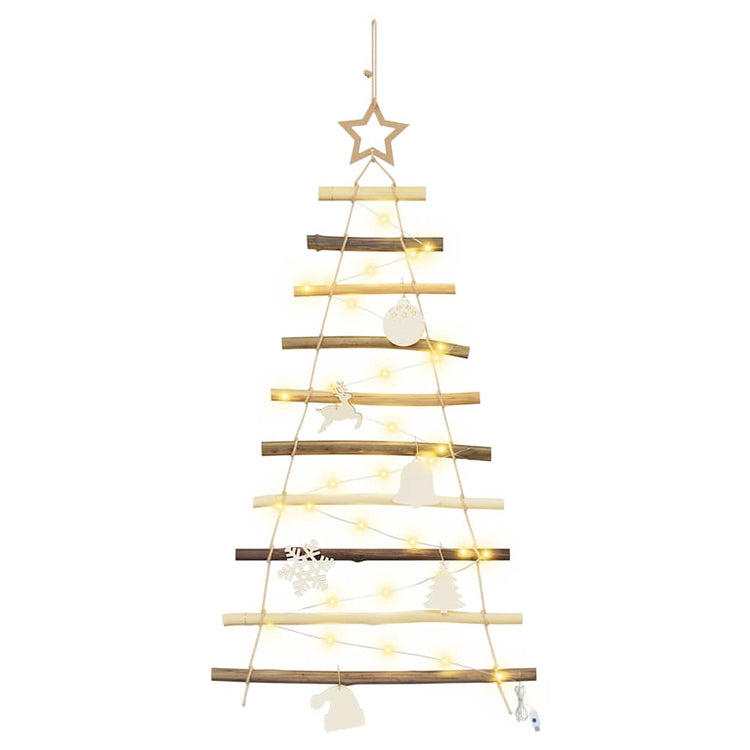 Vidaxx Weihnachtsbaum mit 30 LED natur 90 cm massives Eschenholz