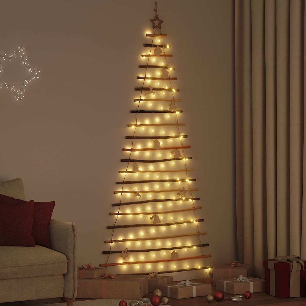 Vidaxx Weihnachtsbaum mit 130 LED natur 210 cm massives Eschenholz