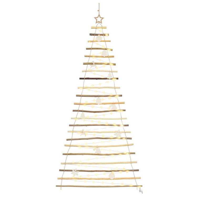 Vidaxx Weihnachtsbaum mit 130 LED natur 210 cm massives Eschenholz