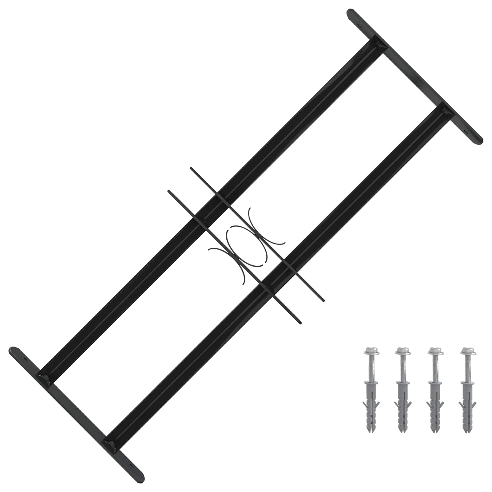 Vidaxx Fenstergitter schwarz 76 x 30 cm pulverbeschichteter Stahl
