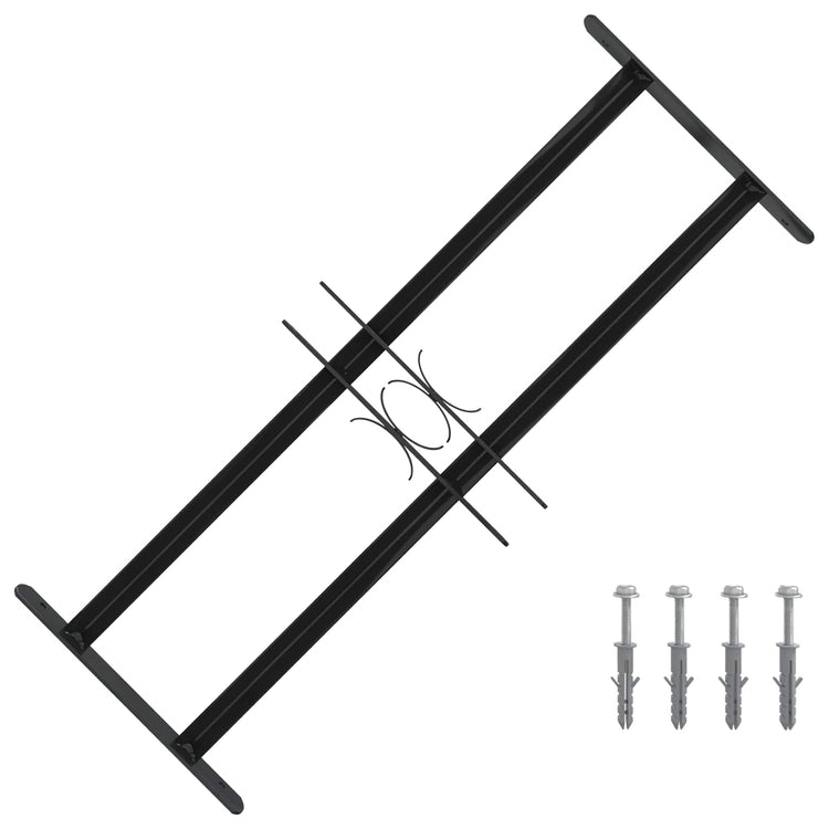 Vidaxx Fenstergitter schwarz 76 x 30 cm pulverbeschichteter Stahl