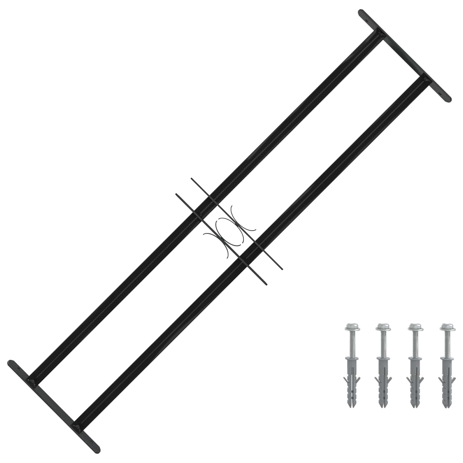Vidaxx Fenstergitter schwarz 115 x 30 cm pulverbeschichteter Stahl
