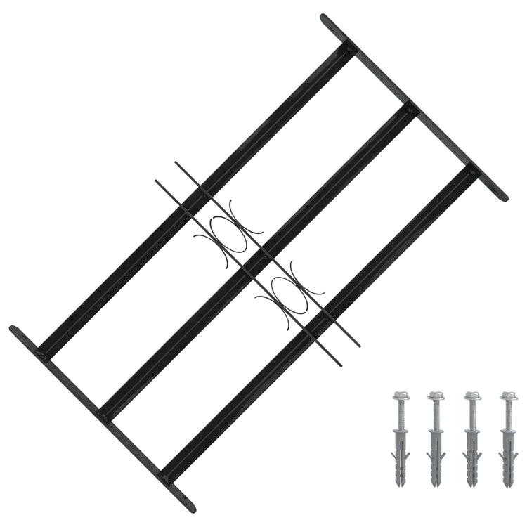 Vidaxx Fenstergitter schwarz 75,5 x 45 cm pulverbeschichteter Stahl