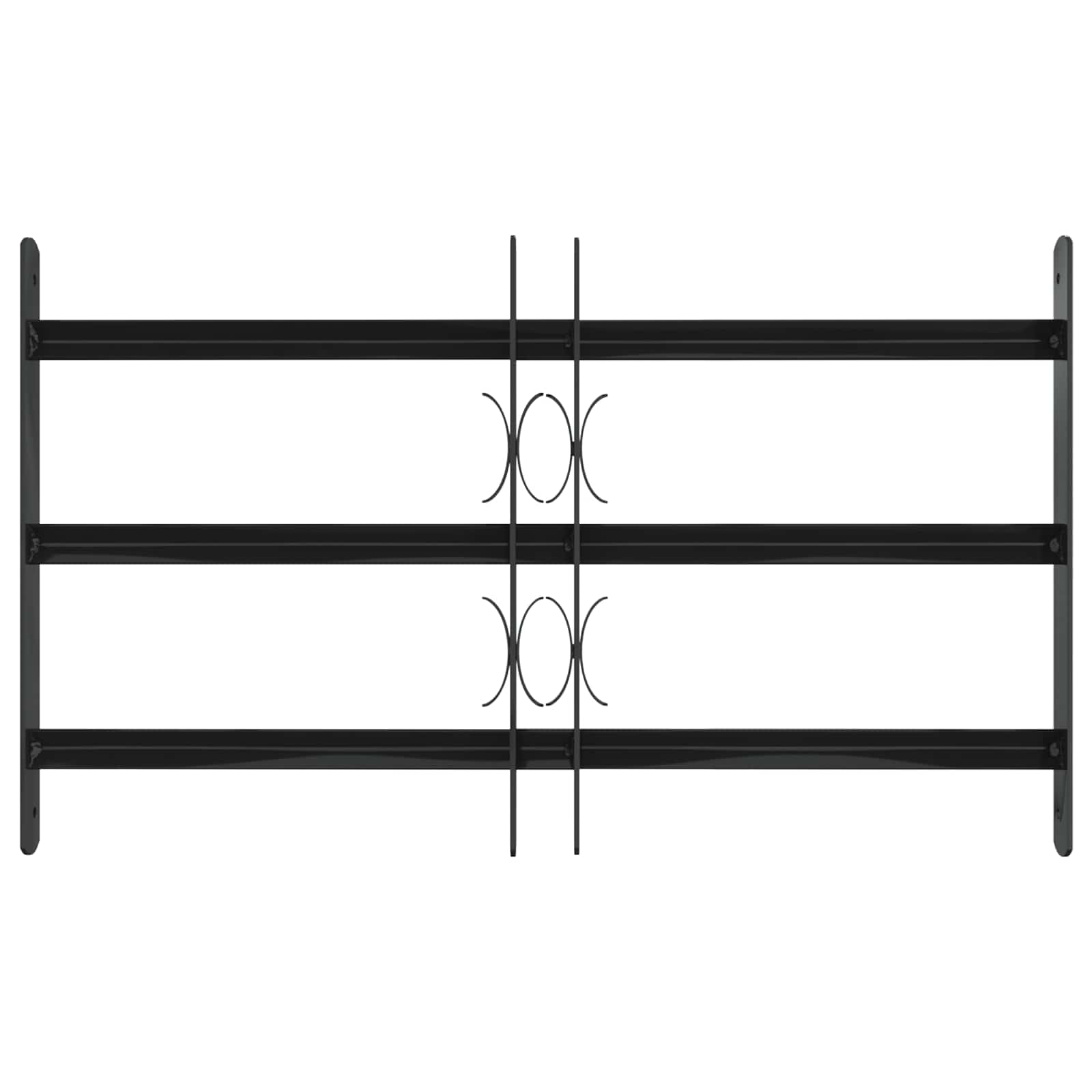 Vidaxx Fenstergitter schwarz 75,5 x 45 cm pulverbeschichteter Stahl