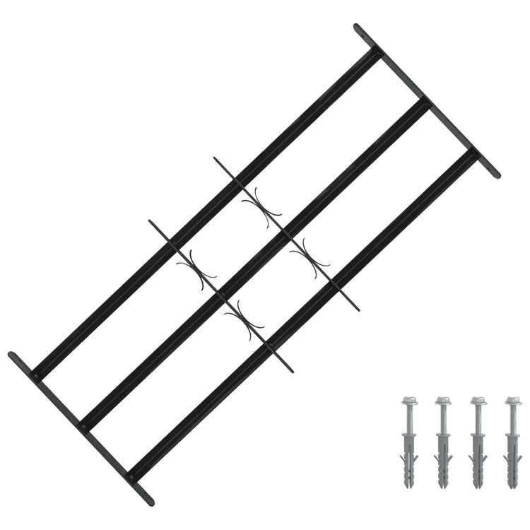 Vidaxx Fenstergitter schwarz 116 x 45 cm pulverbeschichteter Stahl