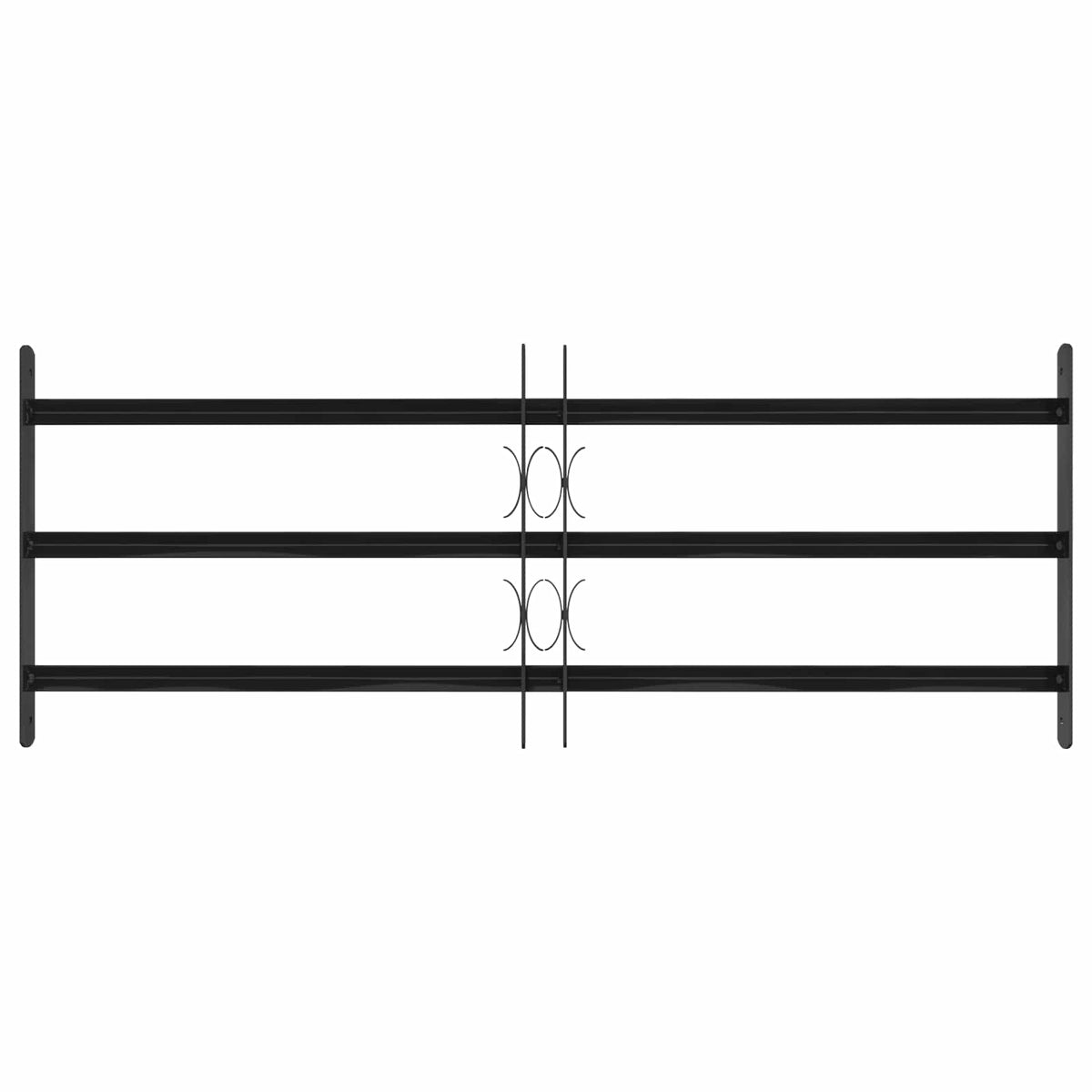 Vidaxx Fenstergitter schwarz 116 x 45 cm pulverbeschichteter Stahl