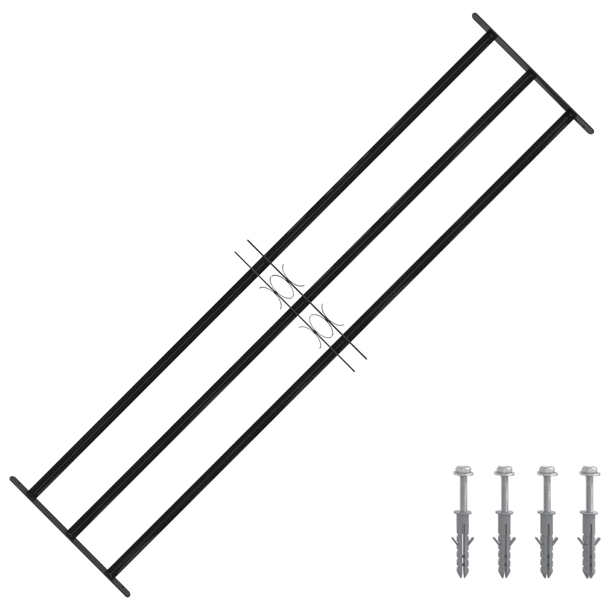 Vidaxx Fenstergitter schwarz 174 x 45 cm pulverbeschichteter Stahl